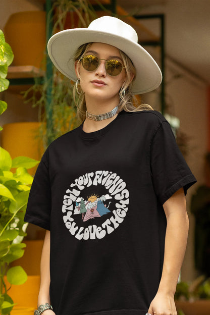 Tell your friends you love them | Aesthetic | Dropped Sleeve Unisex Tee