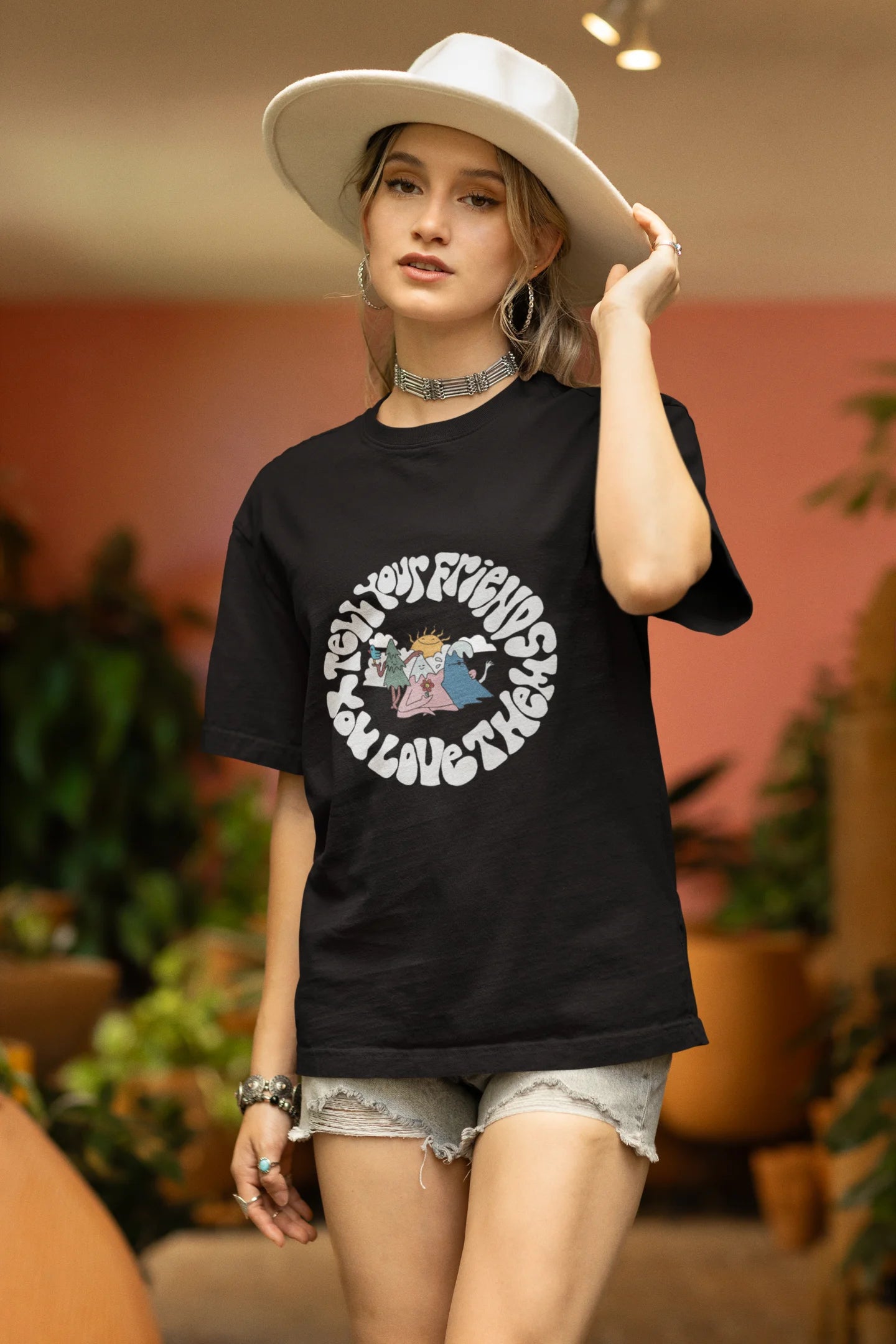 Tell your friends you love them | Aesthetic | Dropped Sleeve Unisex Tee