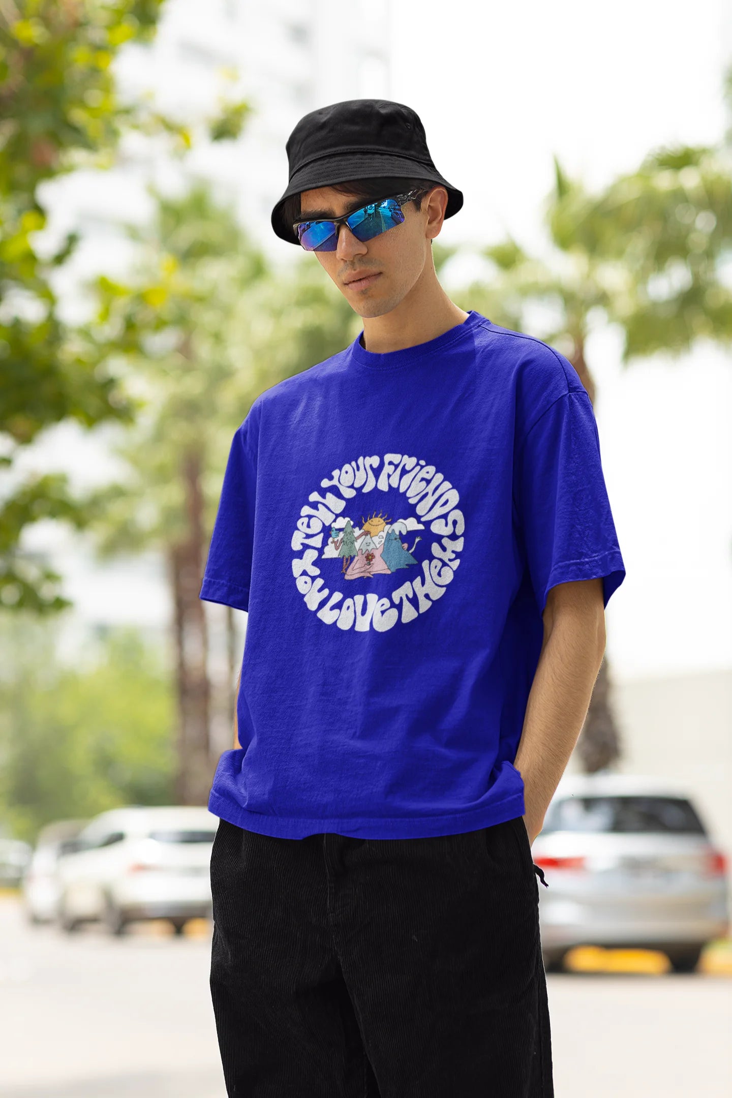 Tell your friends you love them | Aesthetic | Dropped Sleeve Unisex Tee