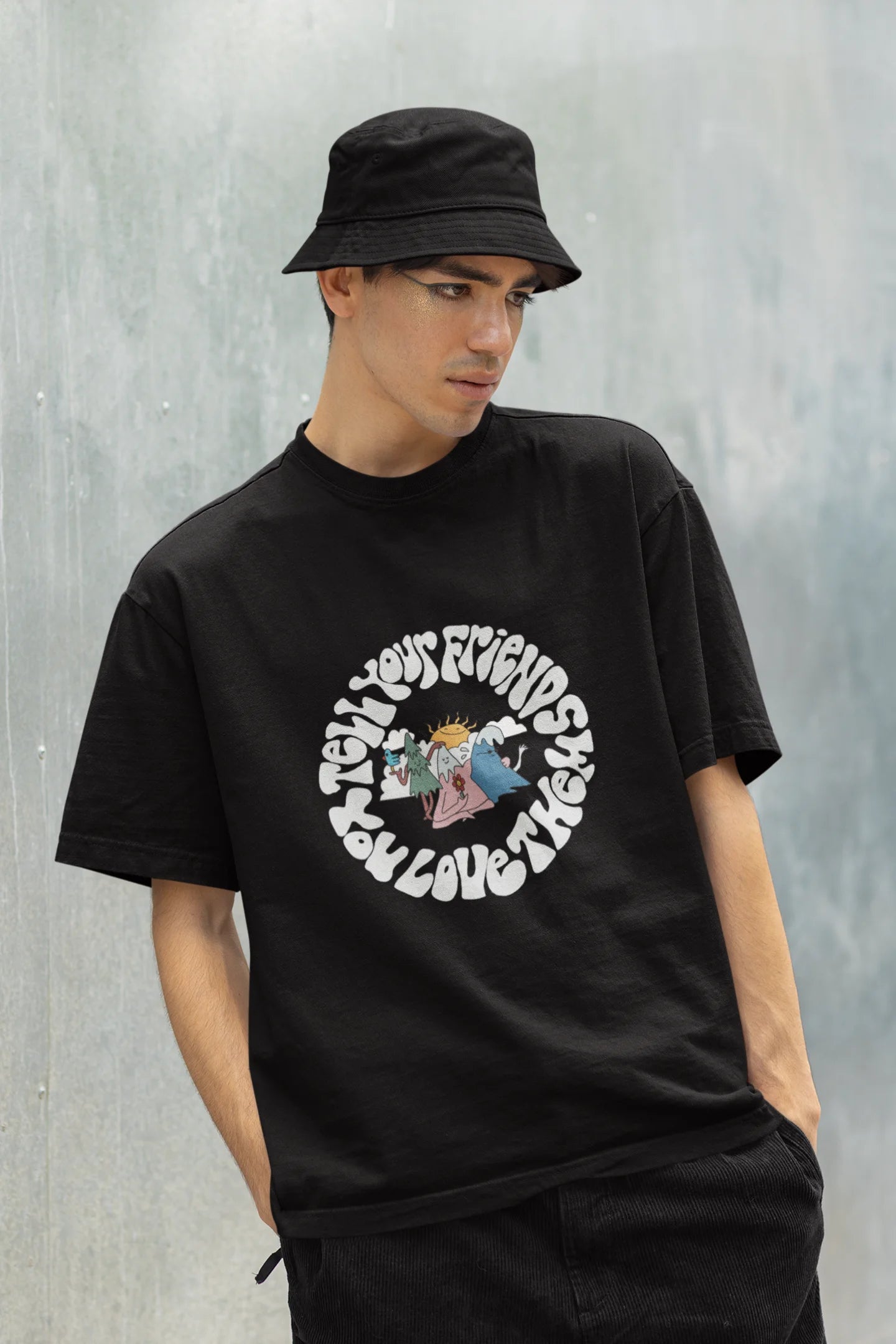 Tell your friends you love them | Aesthetic | Dropped Sleeve Unisex Tee