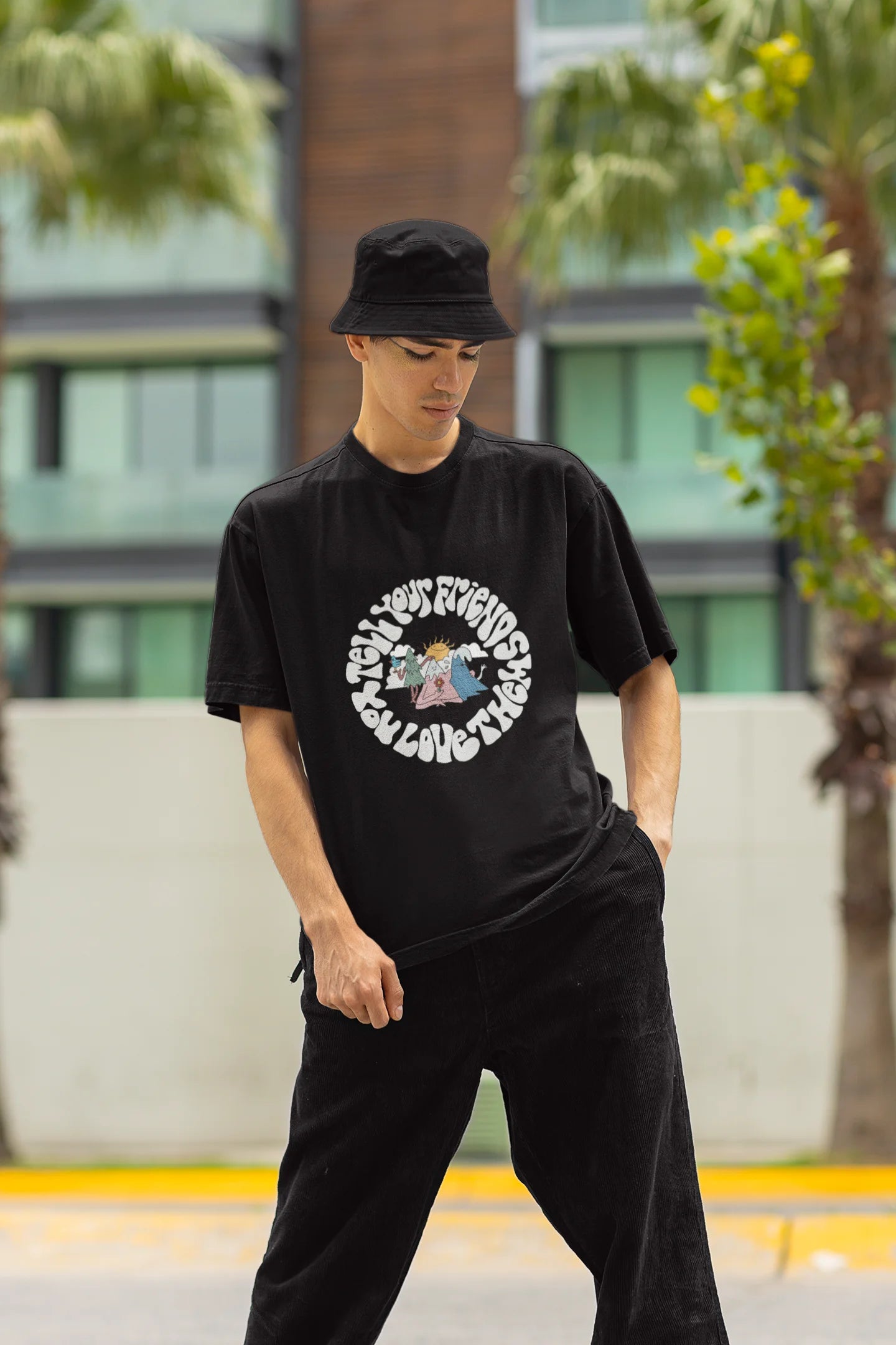 Tell your friends you love them | Aesthetic | Dropped Sleeve Unisex Tee