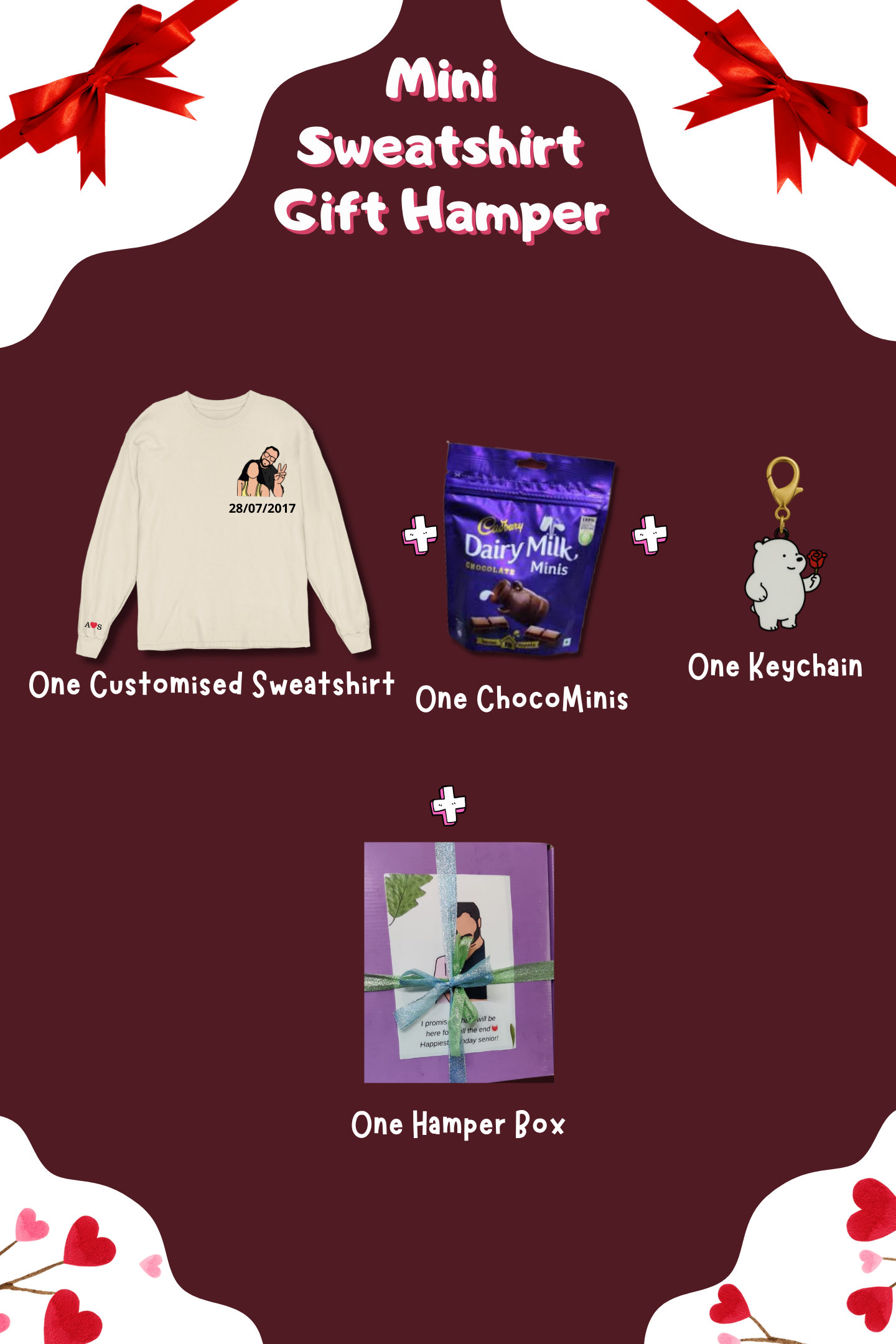 Sweatshirt Mini Gift Hamper | Custom Photo to Illustration / Ghibli-Art | Gift for your loved ones