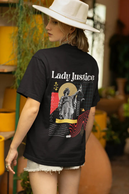 Lady Justice | Brutalism | Dropped Sleeve Unisex Tee