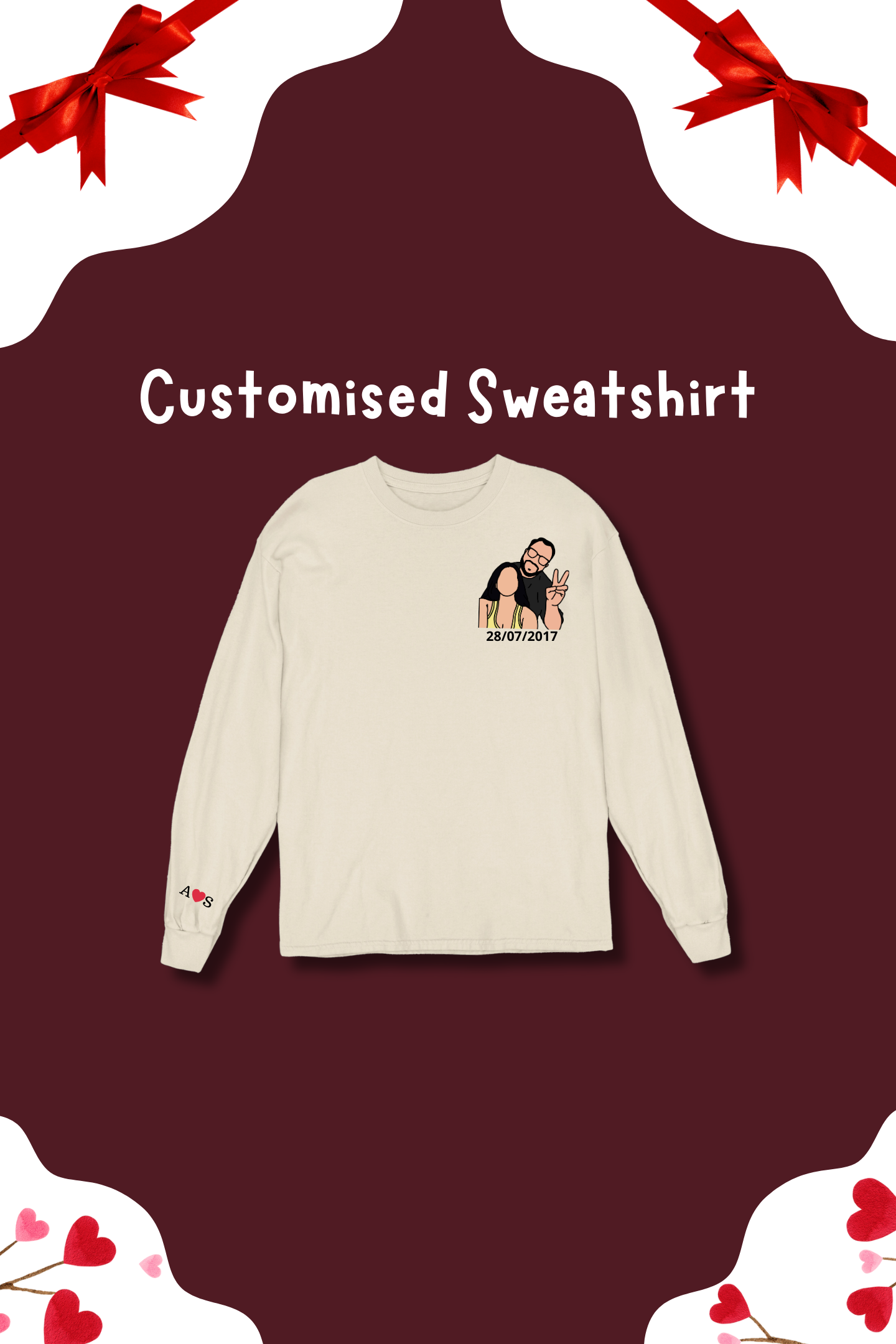 Sweatshirt Mini Gift Hamper | Custom Photo to Illustration / Ghibli-Art | Gift for your loved ones