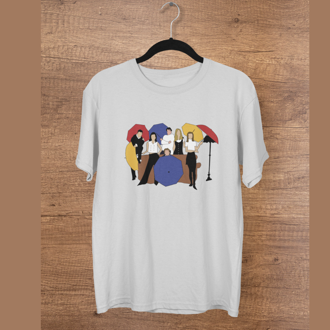 A grey regular-fit t-shirt featuring the iconic "I'll Be There For You" design from the F.R.I.E.N.D.S. TV series.
