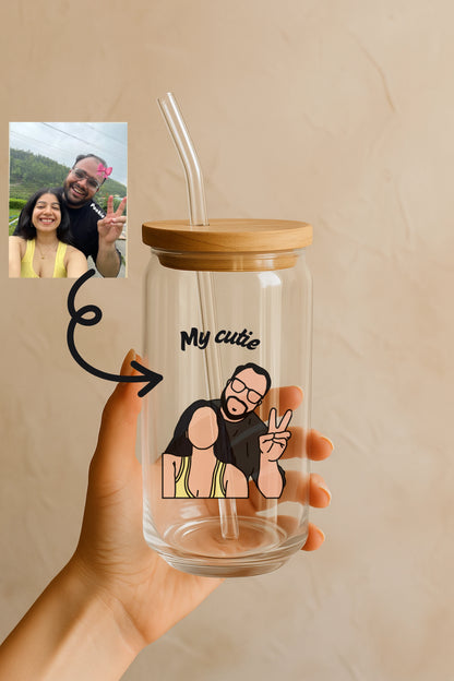 Customised Tumbler with your photo turned into Line-Art/Illustration | Perfect Gift for loved ones