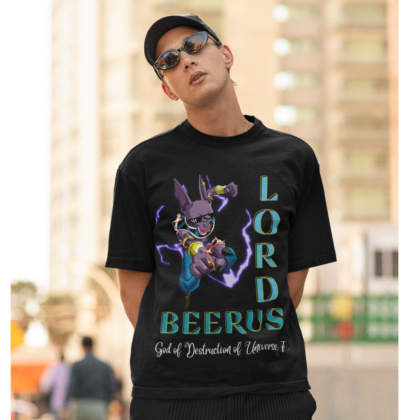 Beerus |  Dragon Ball Z | Oversized Half Sleeve Unisex Tee | Broke Memers