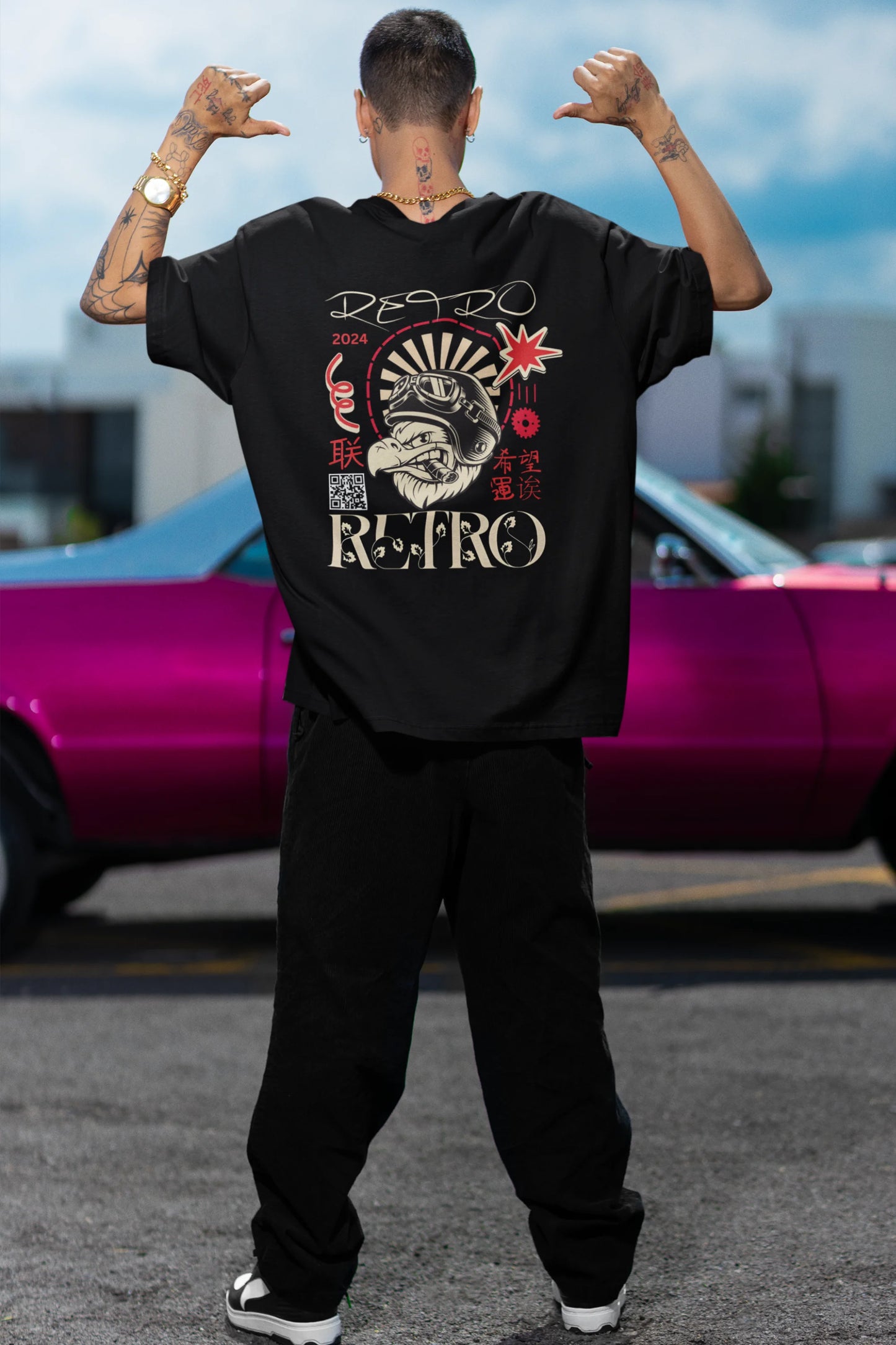 Retro Biker  |Super Bikes | Dropped Sleeve Unisex Tee