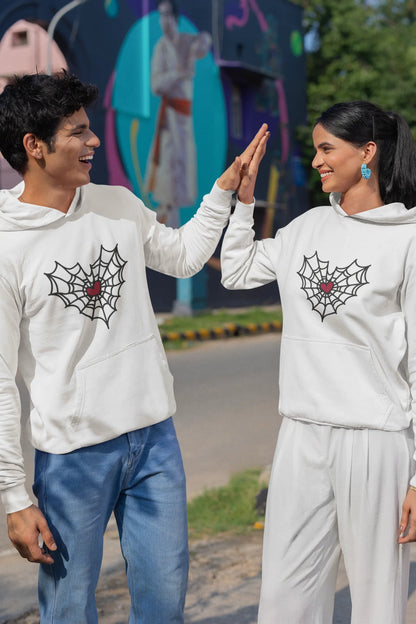 Heart Web | Lovey Dovey | Premium Unisex Winter Hoodies