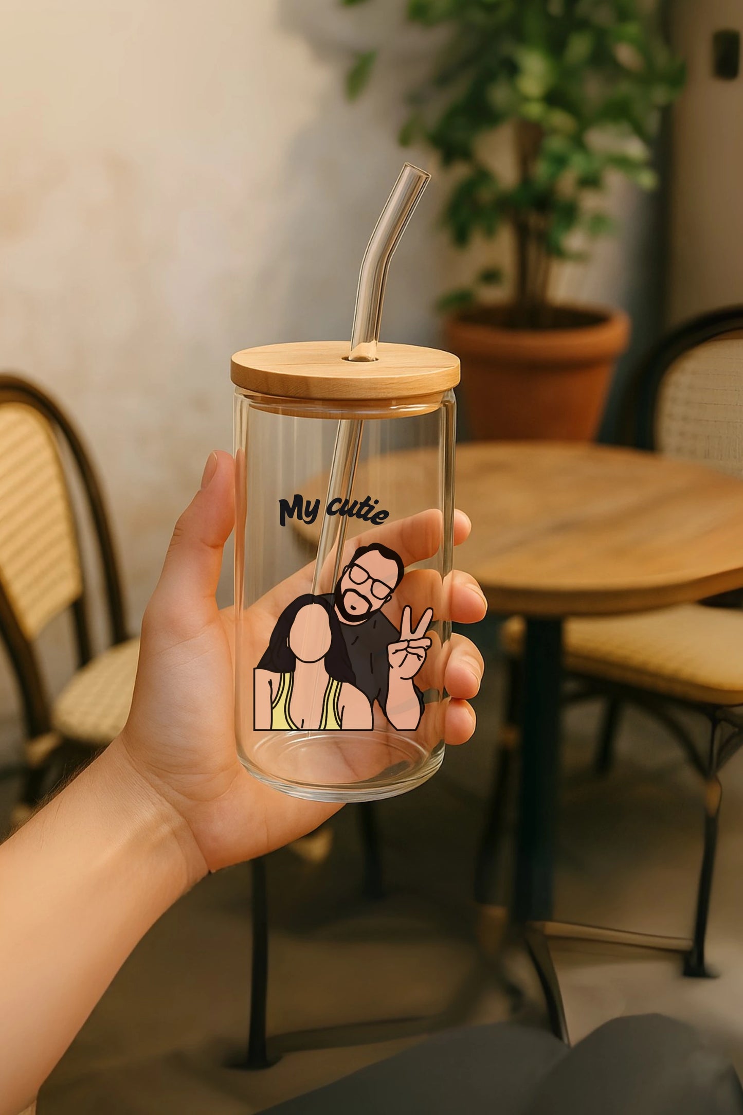 Customised Tumbler with your photo turned into Line-Art/Illustration | Perfect Gift for loved ones