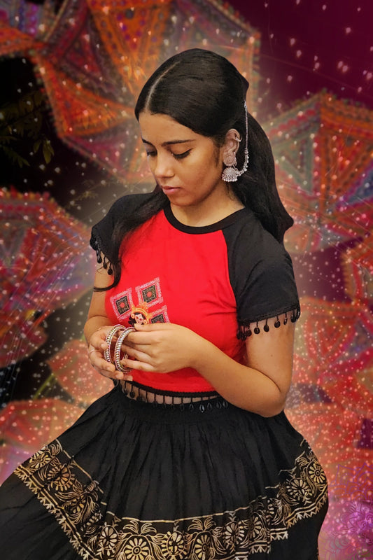 Jalsa | Festive Shaw-Tee | Indo-Western Crop Top