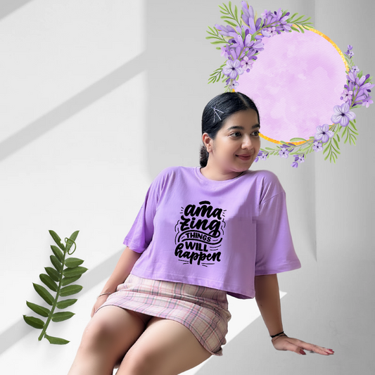 Amazing things | Premium Oversized Crop Top