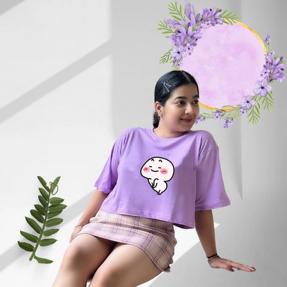 I am cute | Premium Oversized Crop Top