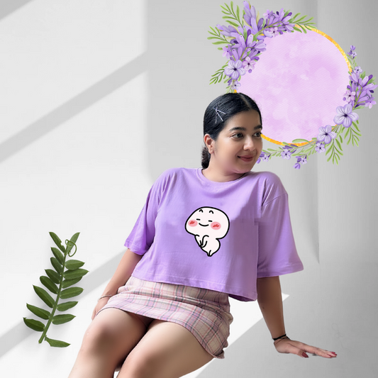 I am cute | Premium Oversized Crop Top