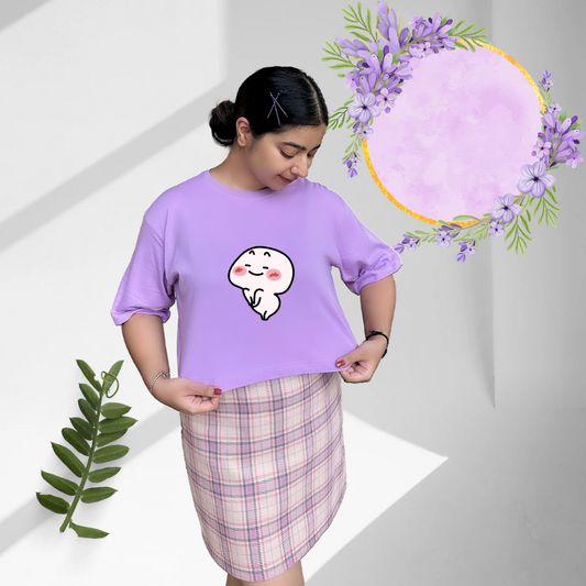 I am cute | Premium Oversized Crop Top