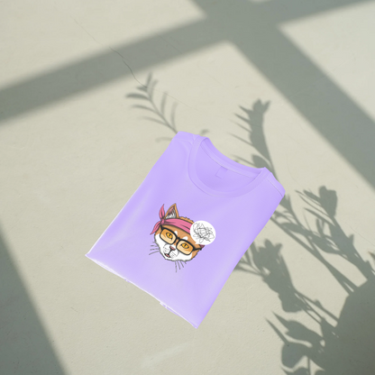 Puzzled Purr | Premium Oversized Crop Top