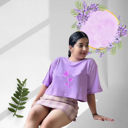Butterflies | Premium Oversized Crop Top
