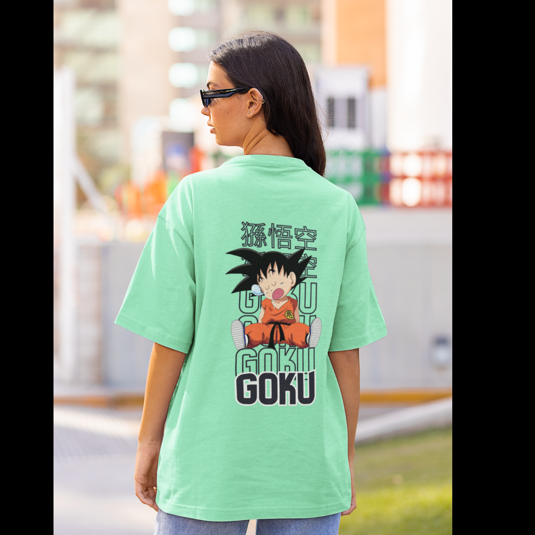 Little Goku | Dragon Ball Z | Oversized Half Sleeve Unisex Tee | Broke Memers