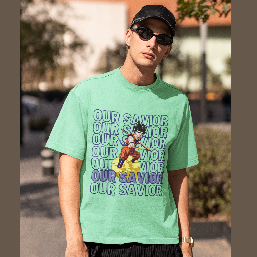 Our Saviours |  Dragon Ball Z | Dropped Sleeve Unisex Tee | Broke Memers