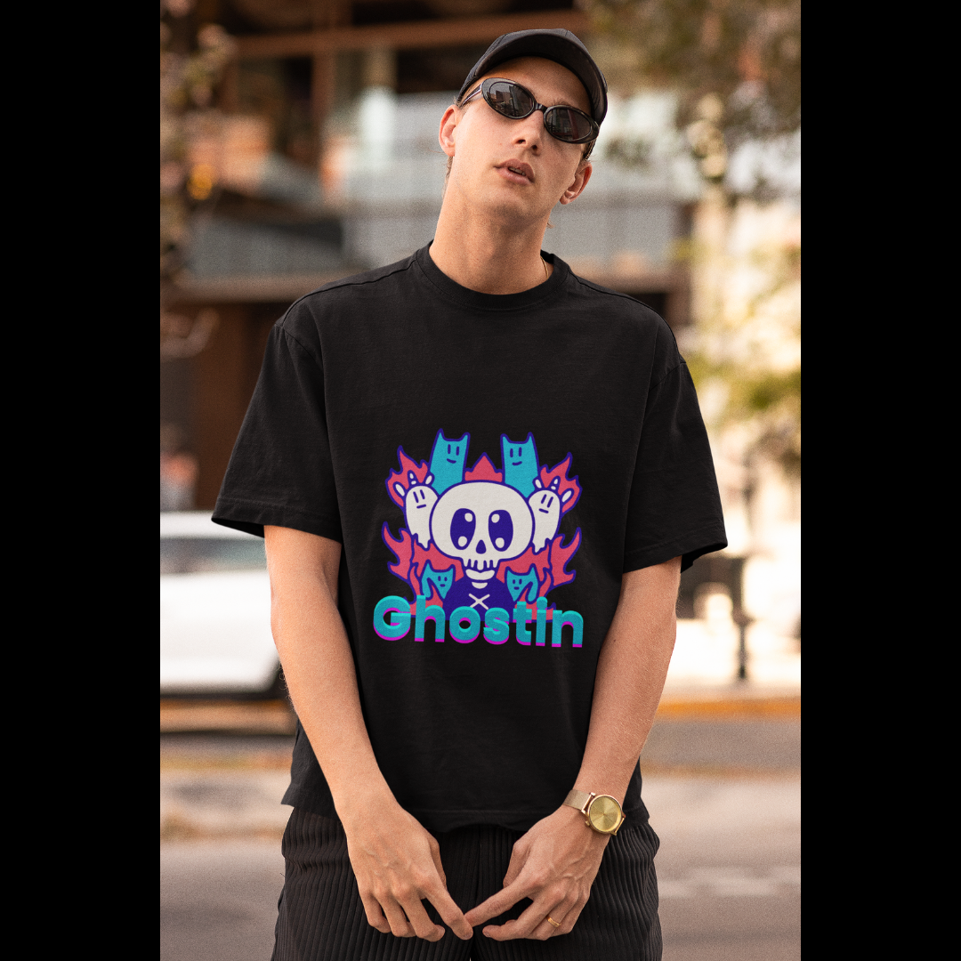 Ghostin | Dropped Sleeve Unisex T-Shirt