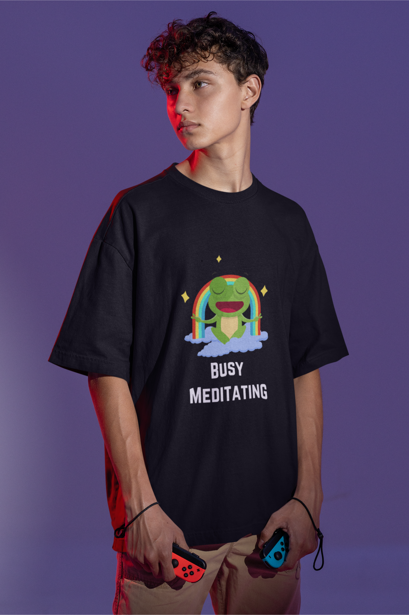 Busy Meditating | Premium Oversized Half Sleeve Unisex T-Shirt
