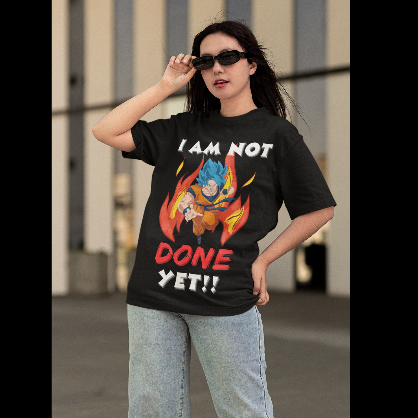 I am not done yet | Dragon Ball Z | Anime | Dropped Sleeve Unisex Tee