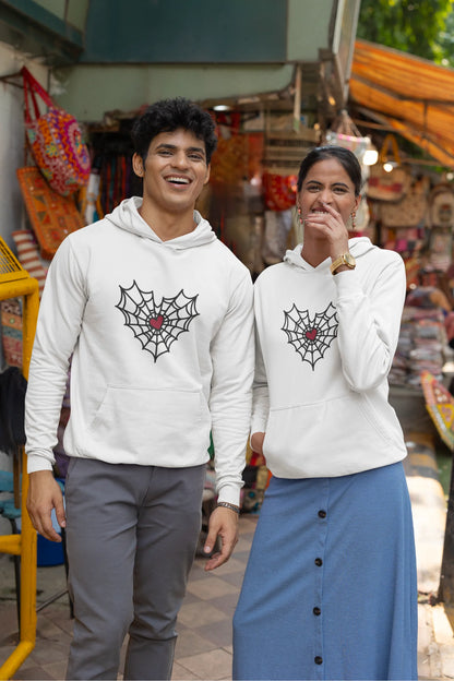 Heart Web | Lovey Dovey | Premium Unisex Winter Hoodies