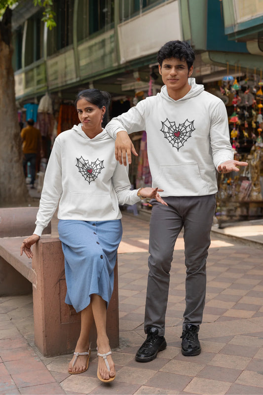 Heart Web | Lovey Dovey | Premium Unisex Winter Hoodies