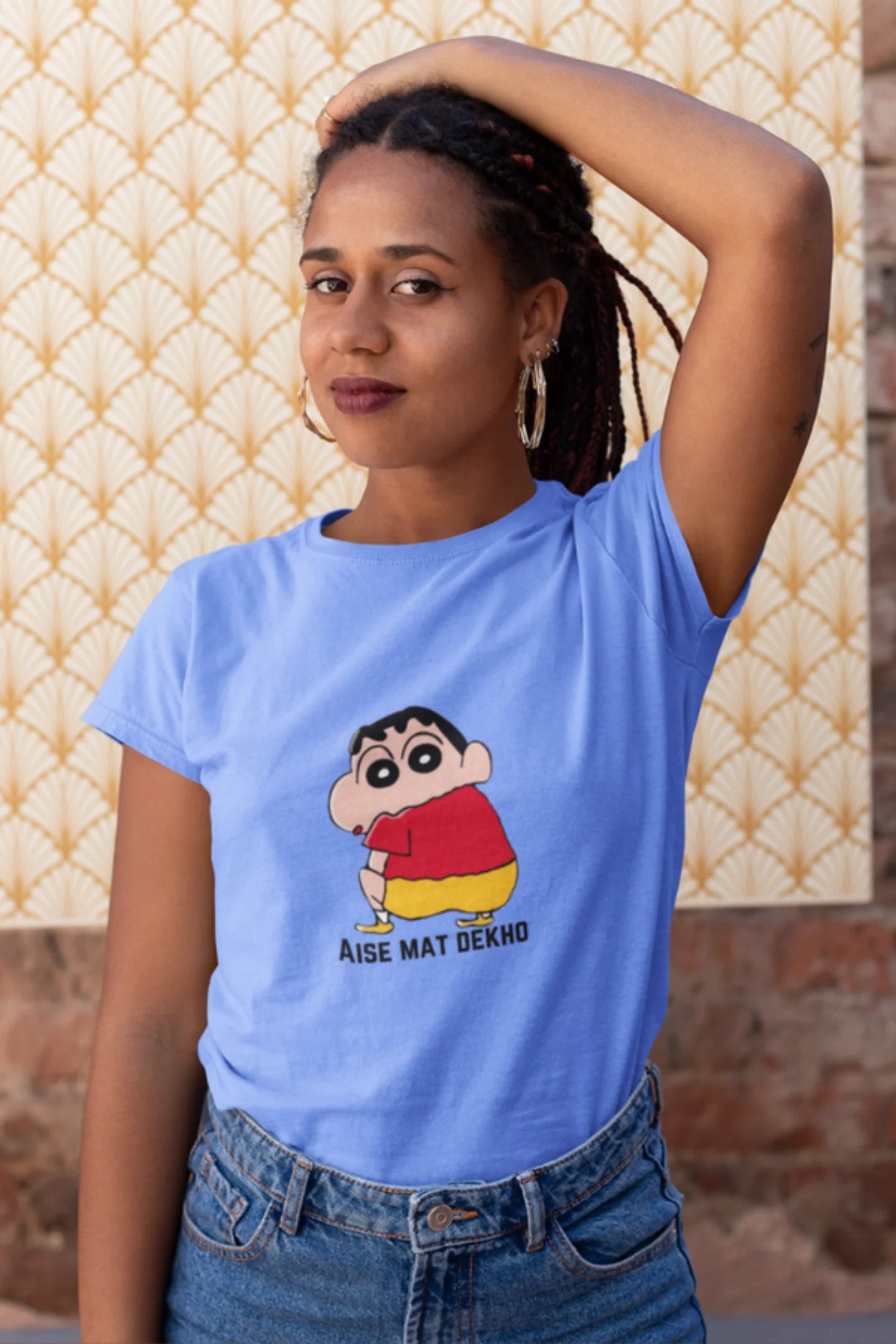 Aise mat dekho | Premium Half Sleeve Unisex T-Shirt – Broke Memers