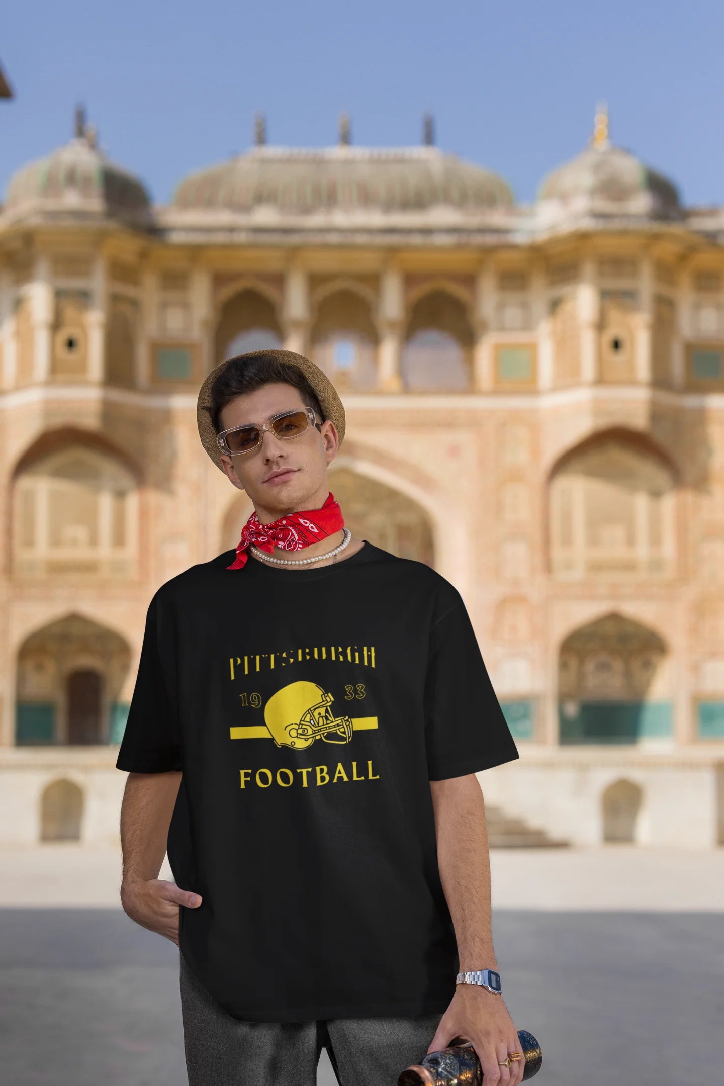 Pittsburgh Football  | Retro Theme | Dropped Sleeve Unisex Tee
