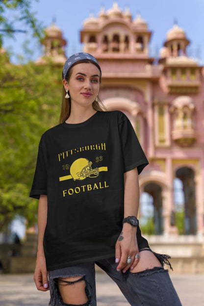 Pittsburgh Football  | Retro Theme | Dropped Sleeve Unisex Tee