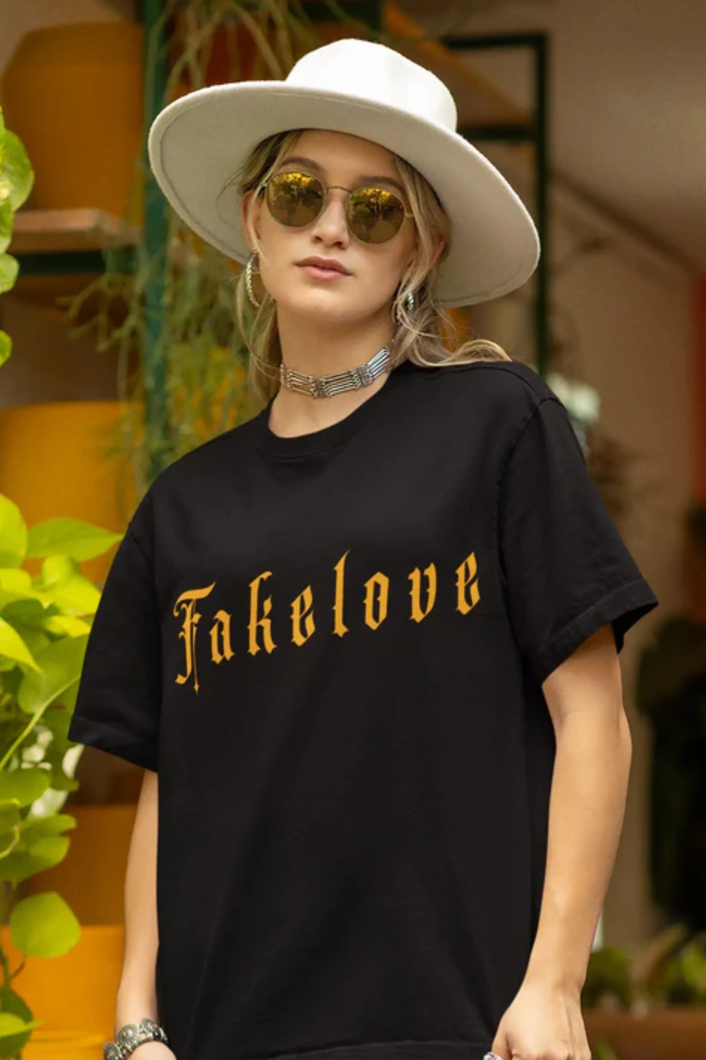 Fake Love | Brutalism | Dropped Sleeve Unisex T-Shirt