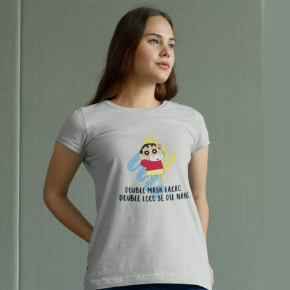 Double Mask Lagao - Shinchan | Pemium Half Sleeve Unisex T-Shirt