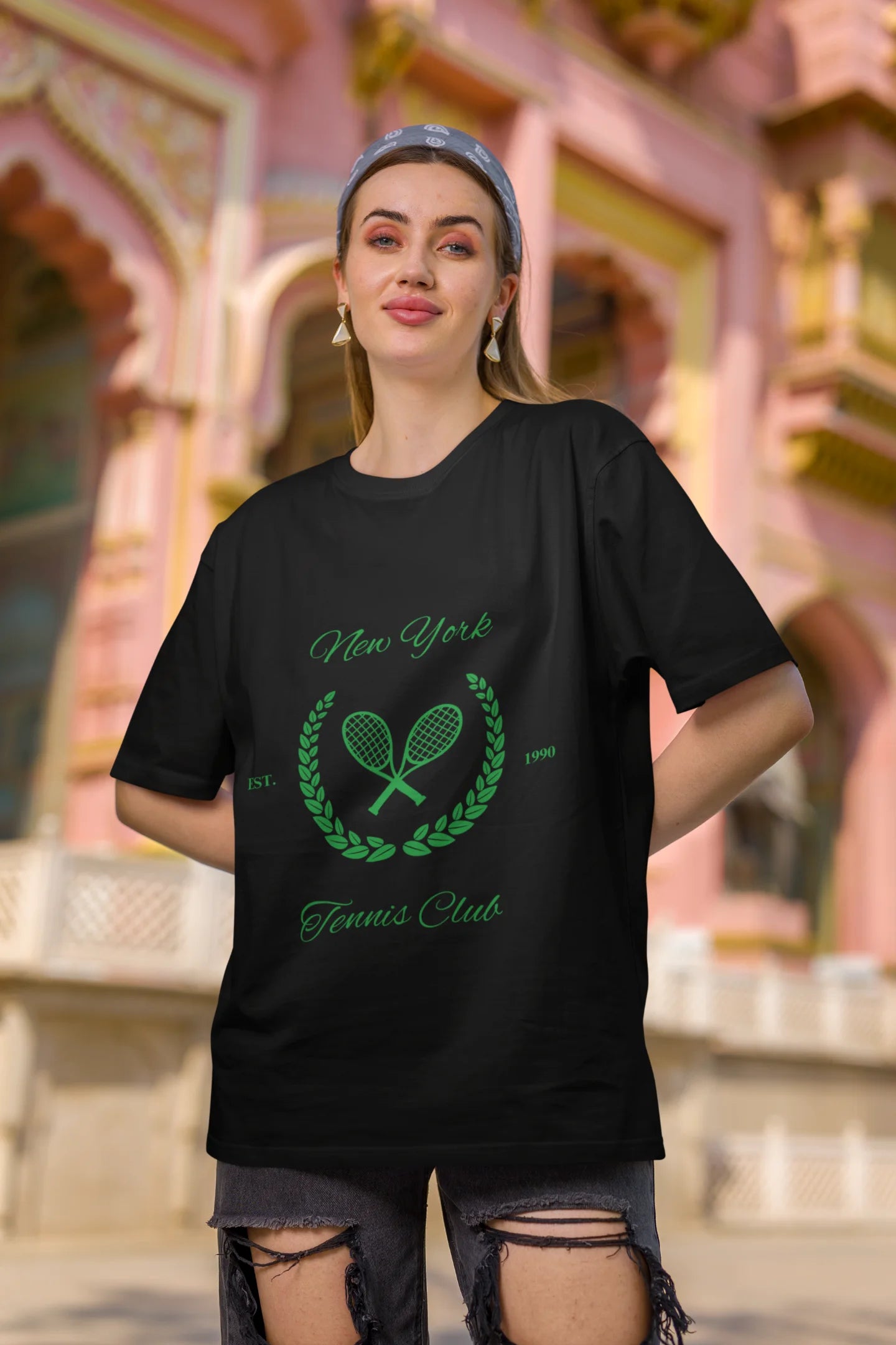 New York Tennis Club | Retro Theme | Dropped Sleeve Unisex Tee