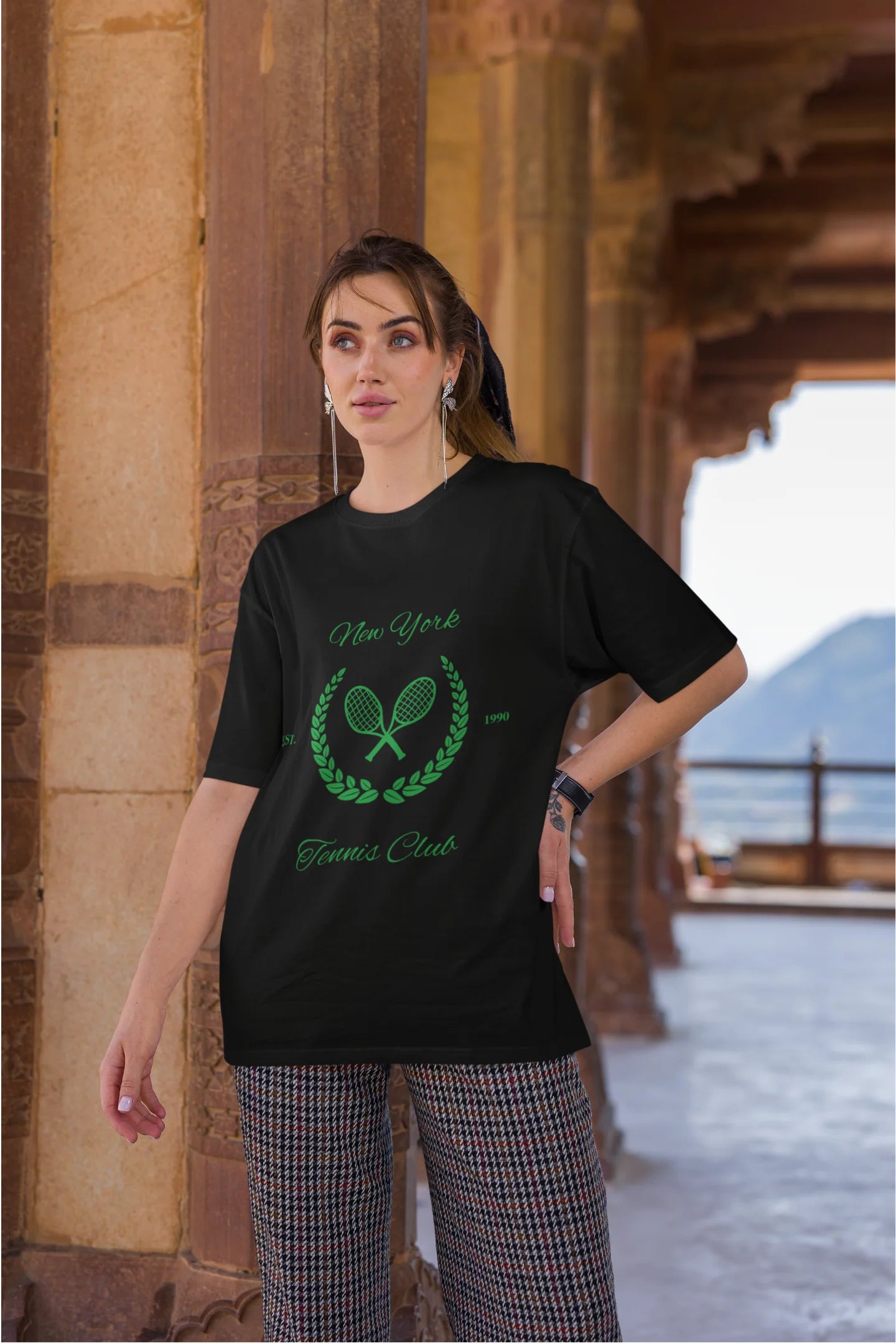 New York Tennis Club | Retro Theme | Dropped Sleeve Unisex Tee