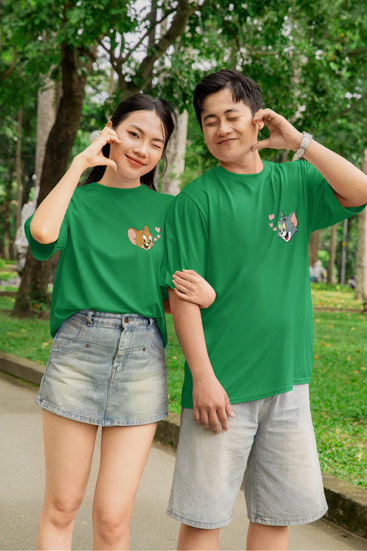 Tom and Jerry | Couple | Dropped  Sleeve Unisex T-Shirt