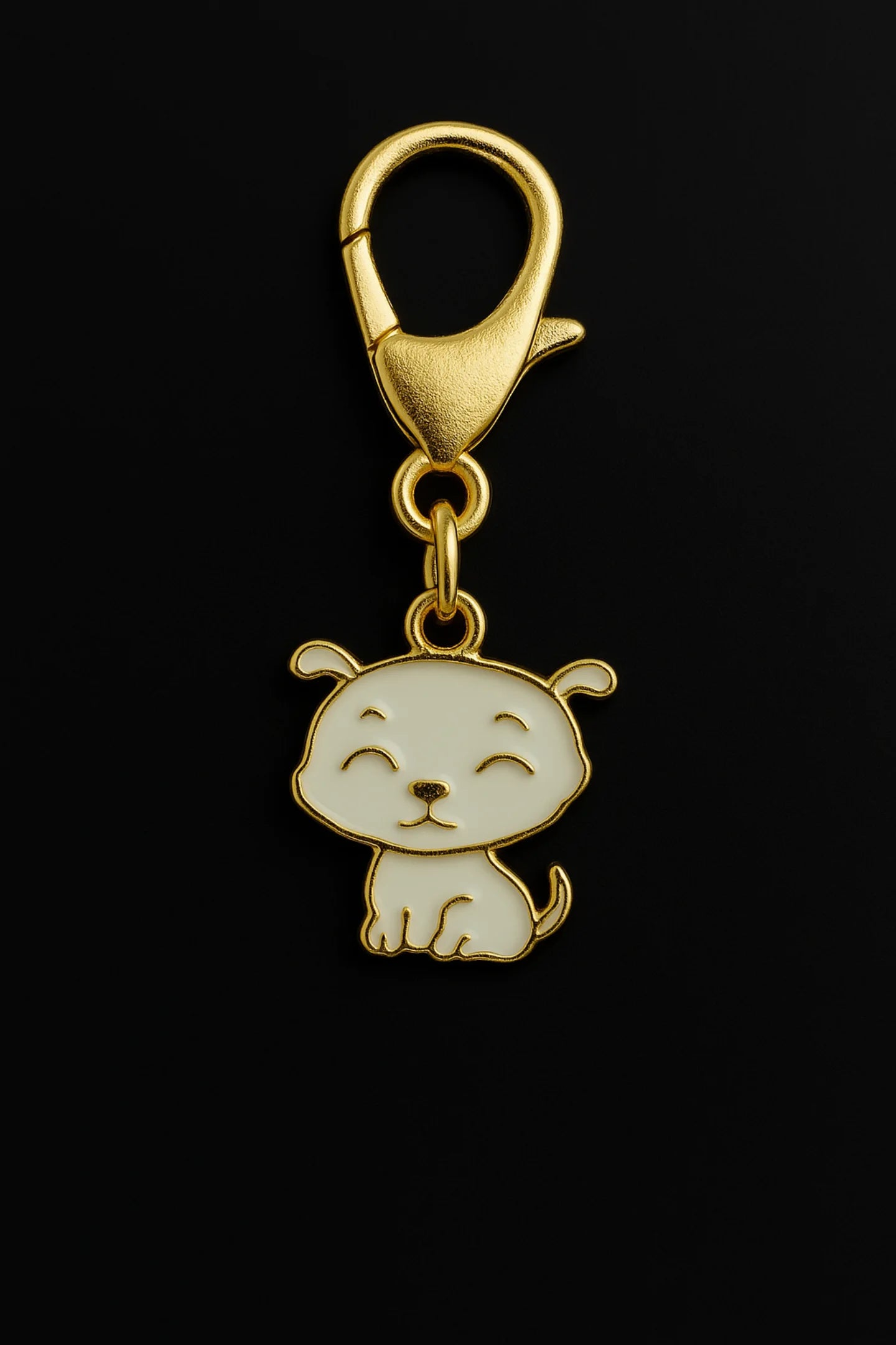 Another view keychain featuring a charm of Shero, the dog from Shinchan.