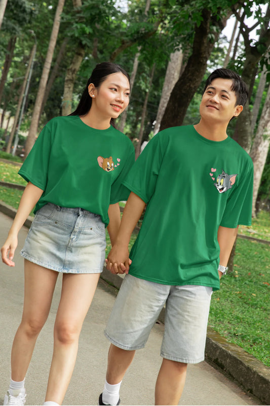 Tom and Jerry | Couple | Dropped  Sleeve Unisex T-Shirt