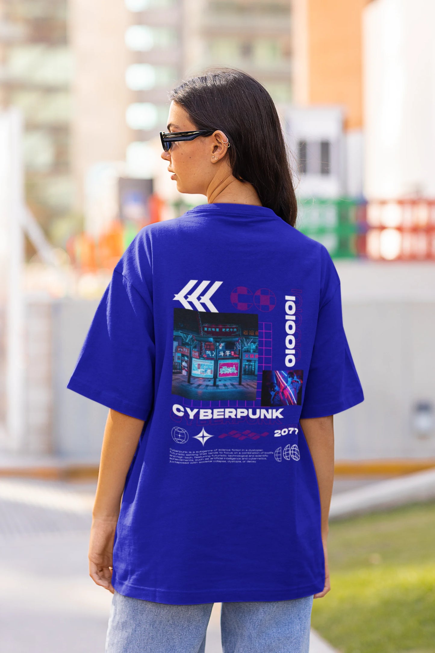 Cyperpunk | Techno Rave | Dropped Sleeve Unisex T-Shirt