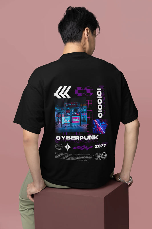 Cyperpunk | Techno Rave | Dropped Sleeve Unisex T-Shirt