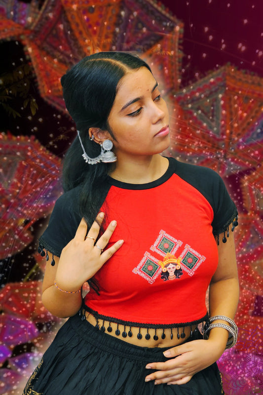 Jalsa | Festive Shaw-Tee | Indo-Western Crop Top