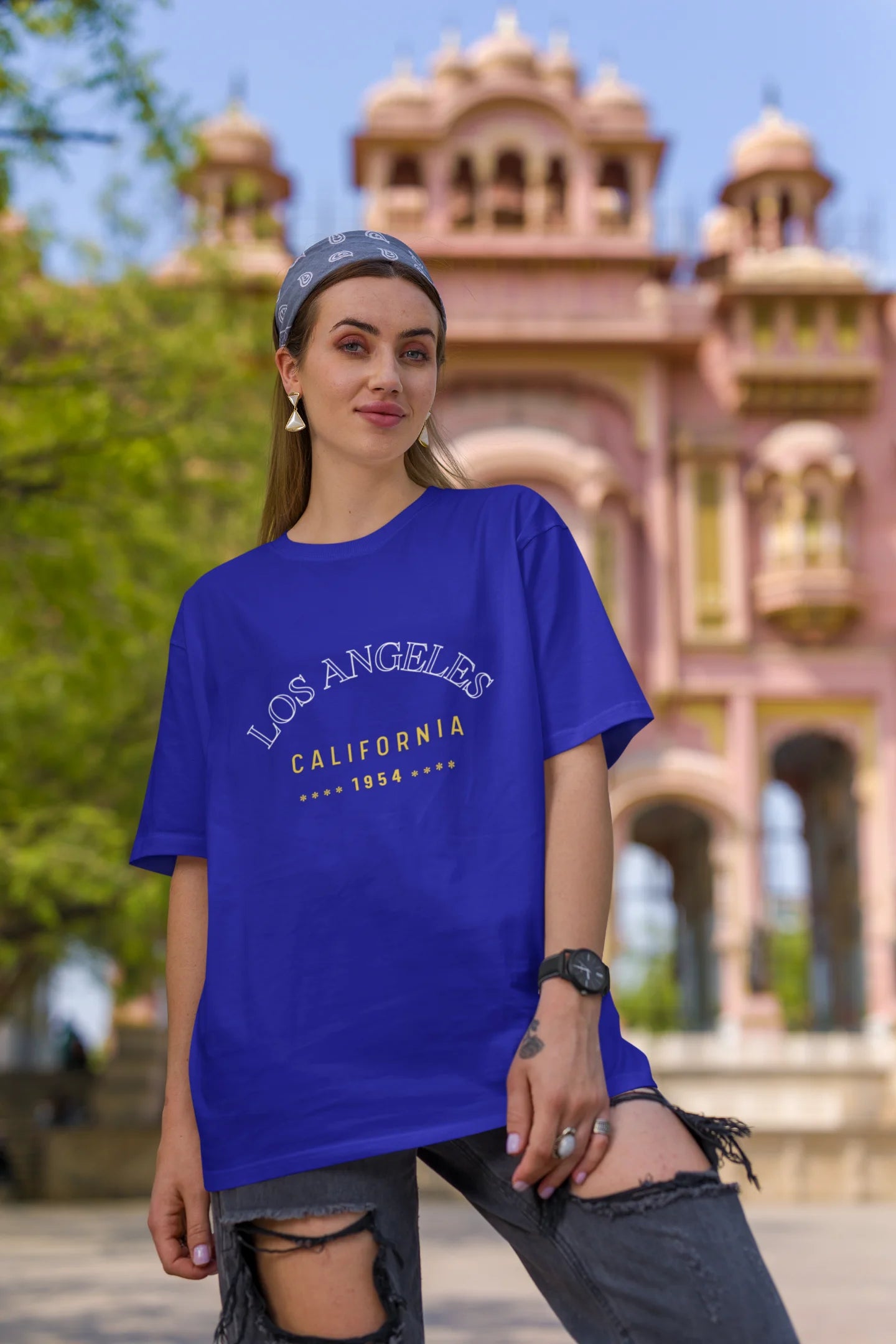 Los Angeles California  | Retro Theme | Dropped Sleeve Unisex Tee