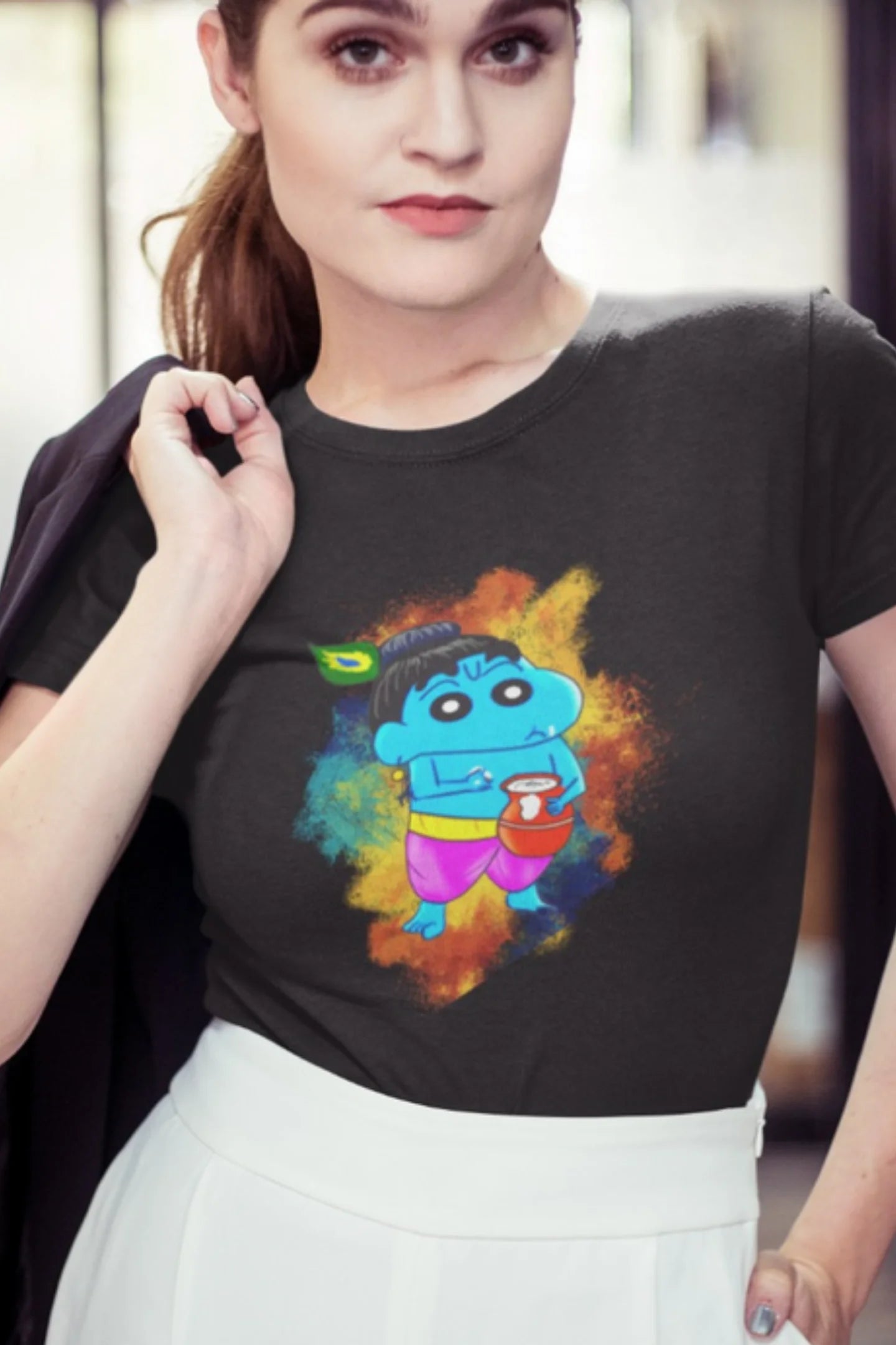 Krishna Shinchan | Premium Half Sleeve Unisex T-Shirt – Broke Memers