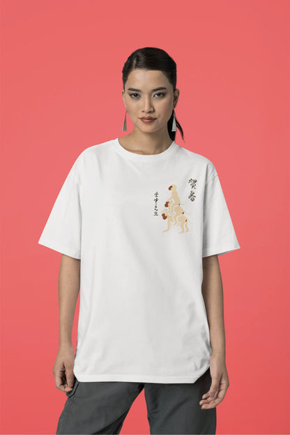 Three Monkey | Wildlife | Dropped  Sleeve Unisex T-Shirt