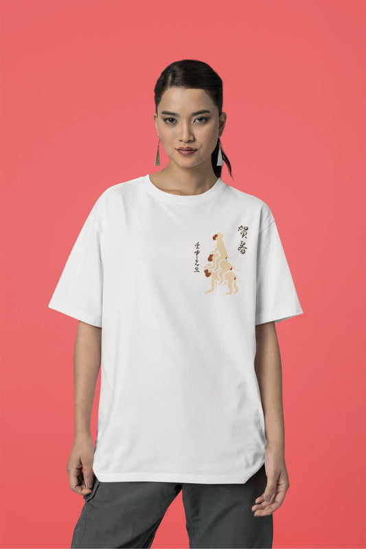 Three Monkey | Wildlife | Dropped  Sleeve Unisex T-Shirt