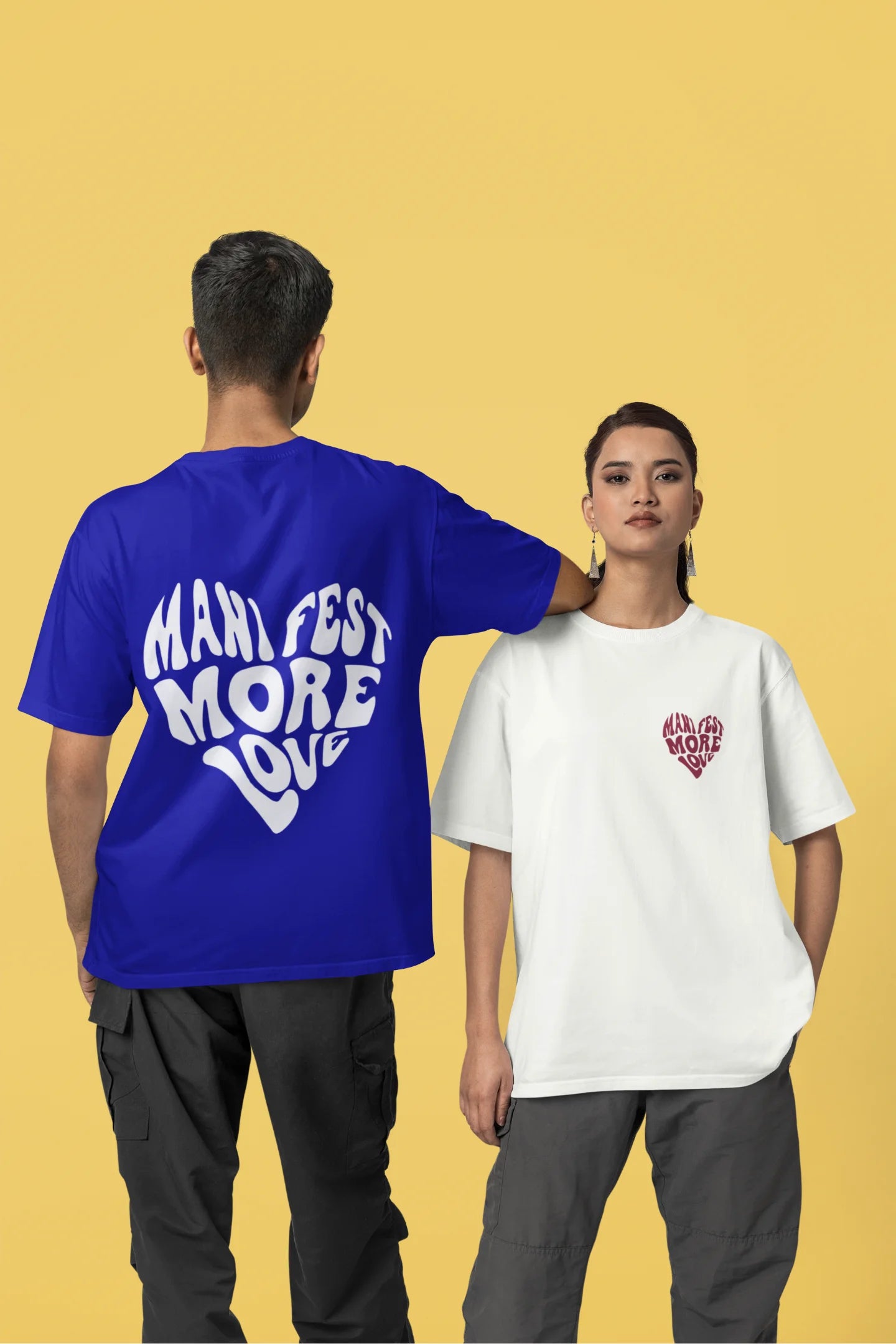 Manifest More Love | Couple Tee | Premium Oversized Unisex T-Shirt