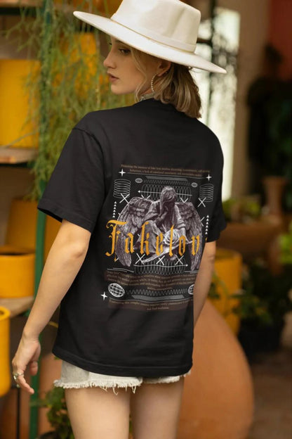 Fake Love | Brutalism | Dropped Sleeve Unisex T-Shirt
