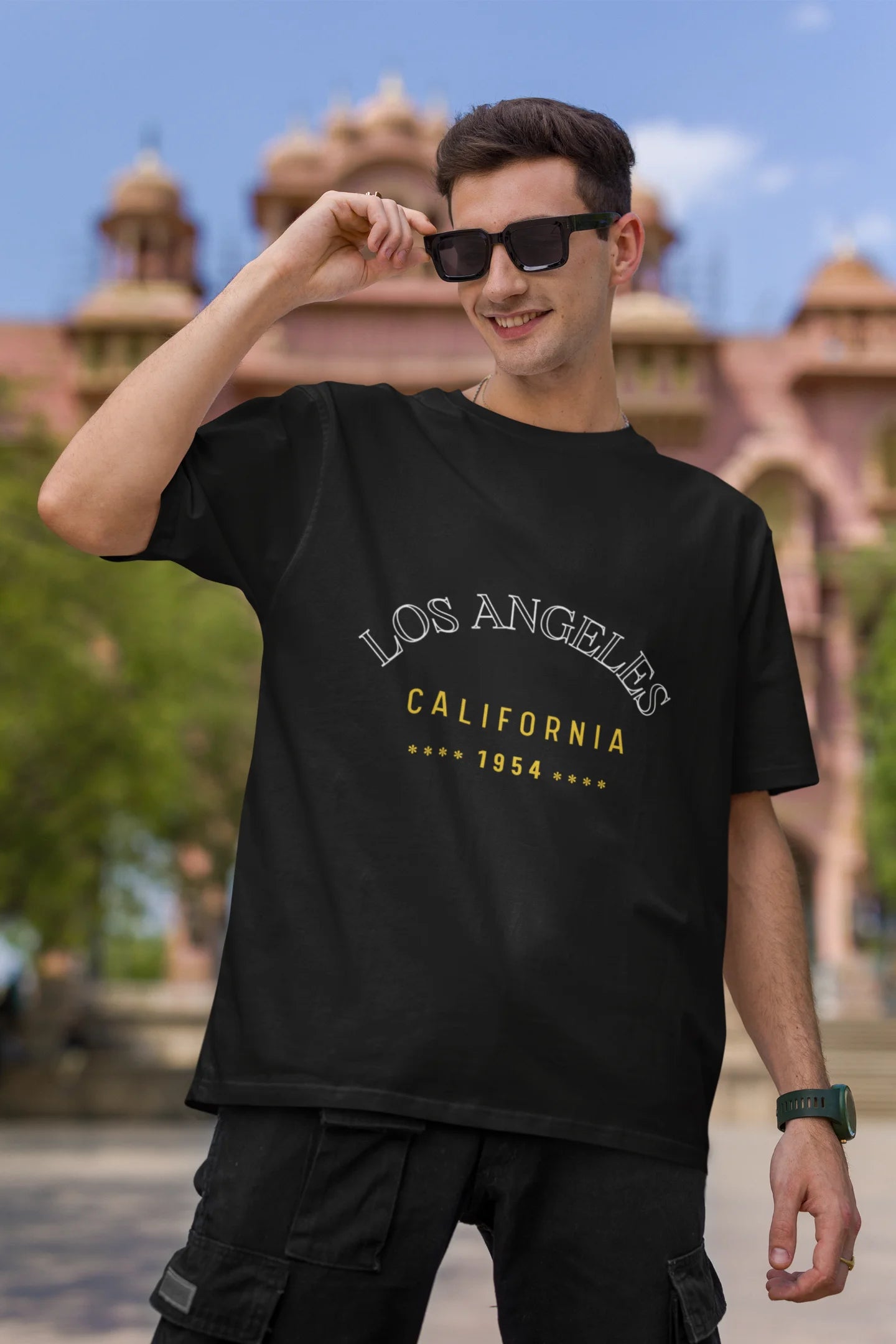 Los Angeles California  | Retro Theme | Dropped Sleeve Unisex Tee
