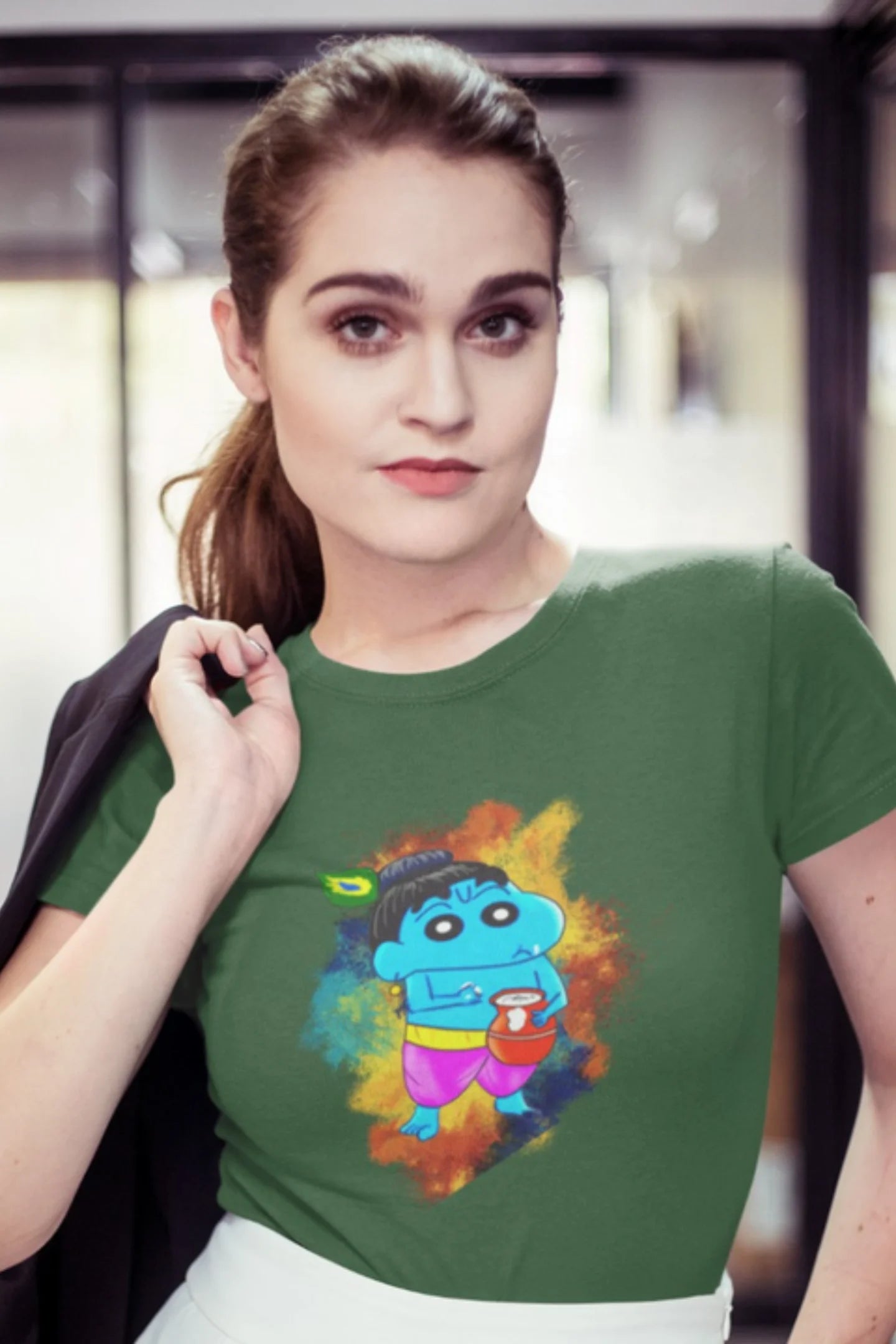 Krishna Shinchan | Premium Half Sleeve Unisex T-Shirt – Broke Memers