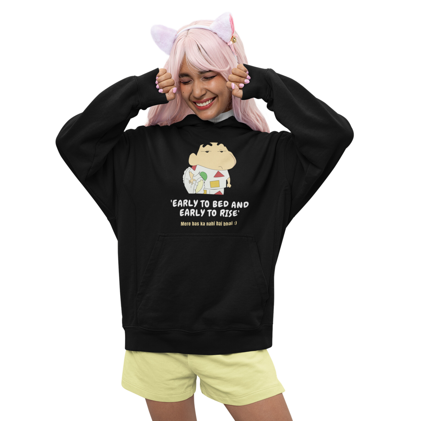 Early to bed early to rise shinchan | Premium Unisex Winter Hoodie